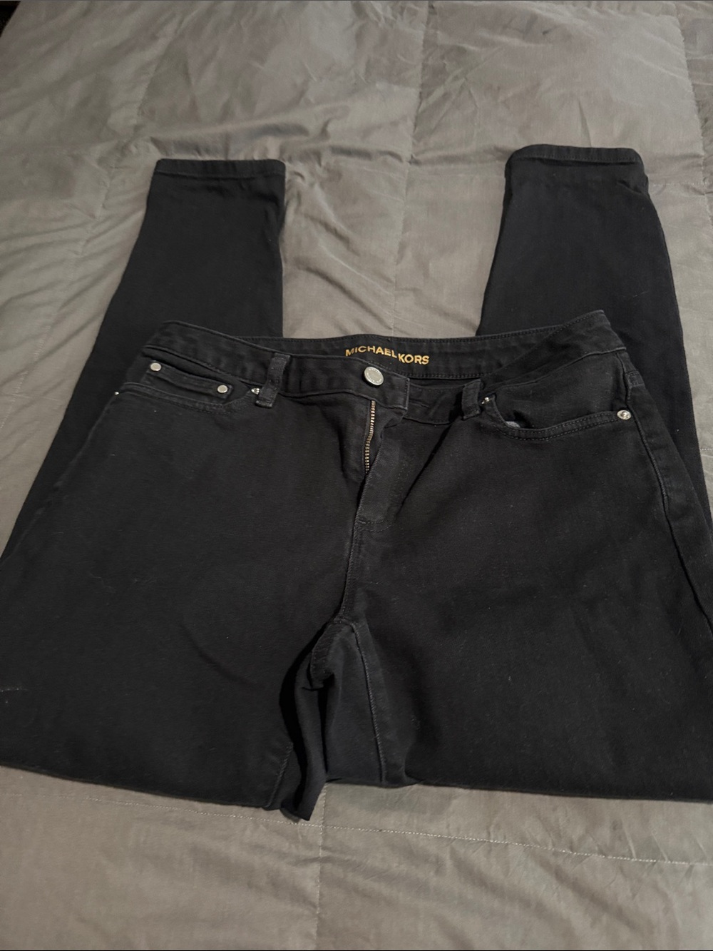 Michael Kors Black Skinny Jeans with Gold Logo